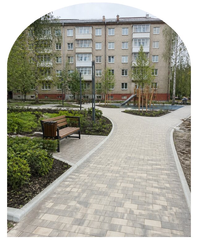 Благоустройство двора МКД под ключ в Климовске от 253200 р. | Метпроект-Клс